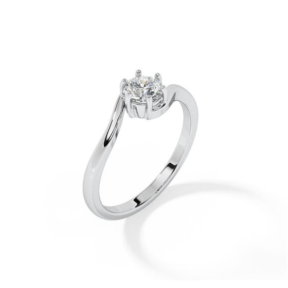 IGI Certified 0.40 CT Natural Diamond Ring In 14k Gold - Picture 4 of 7